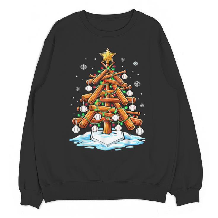 Christmas Baseball Tree Lights Xmas Unisex Sweatshirt