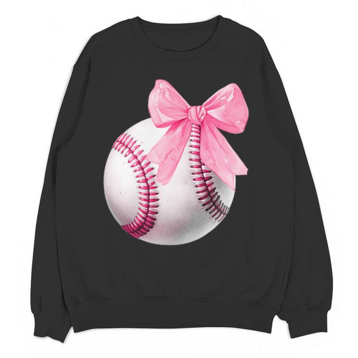 Cute Coquette Baseball Pink Bow Player & Fan Girls Unisex Sweatshirt