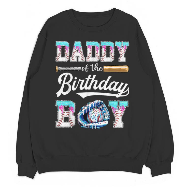 Daddy Of The Birthday Boy Baseball Ice Cream Drip Matching Unisex Sweatshirt