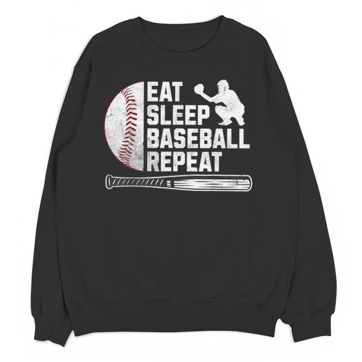 Eat Sleep Baseball Repeat Baseball Player Men Boys Unisex Sweatshirt