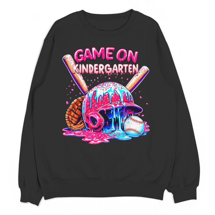 Game Kindergarten Baseball Ice Cream Drip On Back To School Unisex Sweatshirt