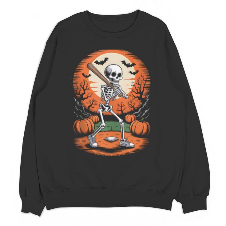 Halloween Skeleton Baseball Player Costume Men Boys Kids Unisex Sweatshirt