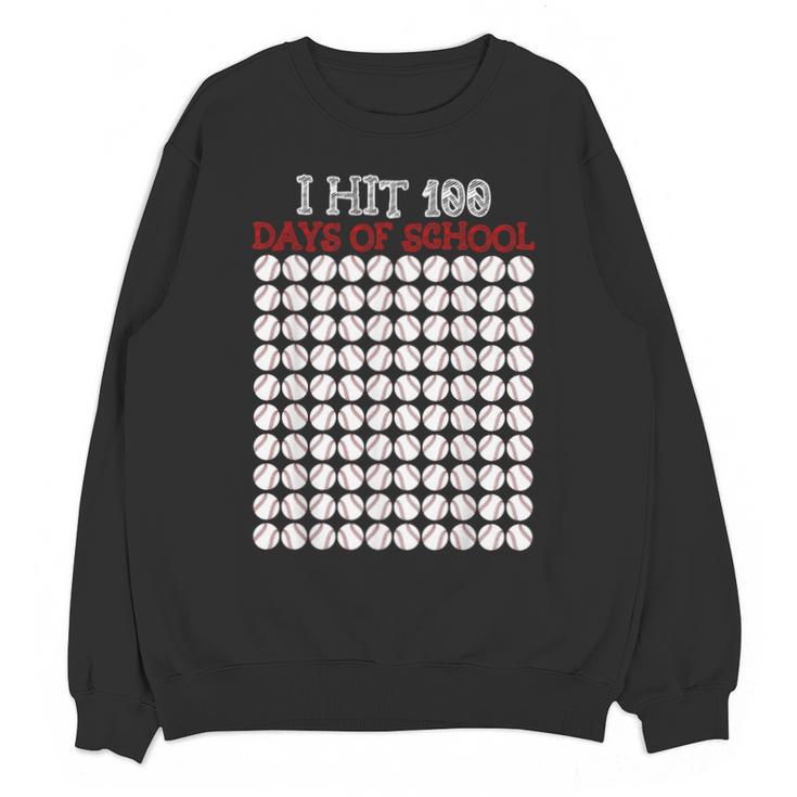 I Hit 100 Days Of School Baseball Lover Teacher Student Unisex Sweatshirt