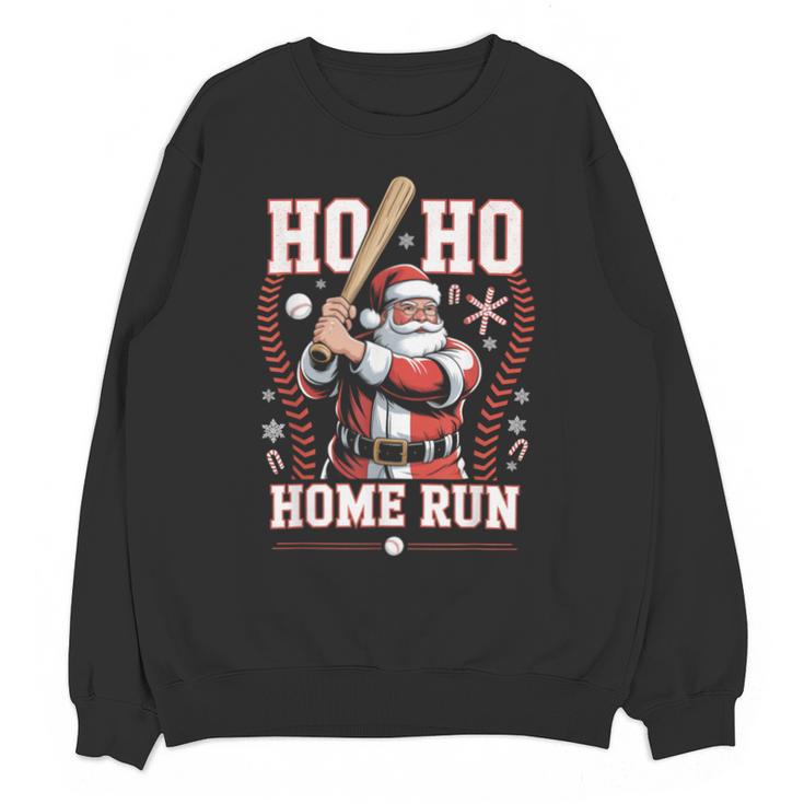 Ho Ho Home Run Baseball Christmas Holiday Sports Santa Unisex Sweatshirt