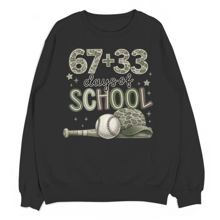 HUGvyn 6733 Days Of School Baseball 100 Days Camo Cap Boys Unisex Sweatshirt