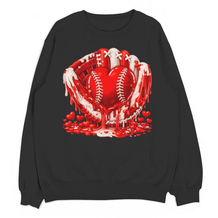 Ice Cream Drip Heart Valentines Day Baseball Boys Youth Kids Unisex Sweatshirt