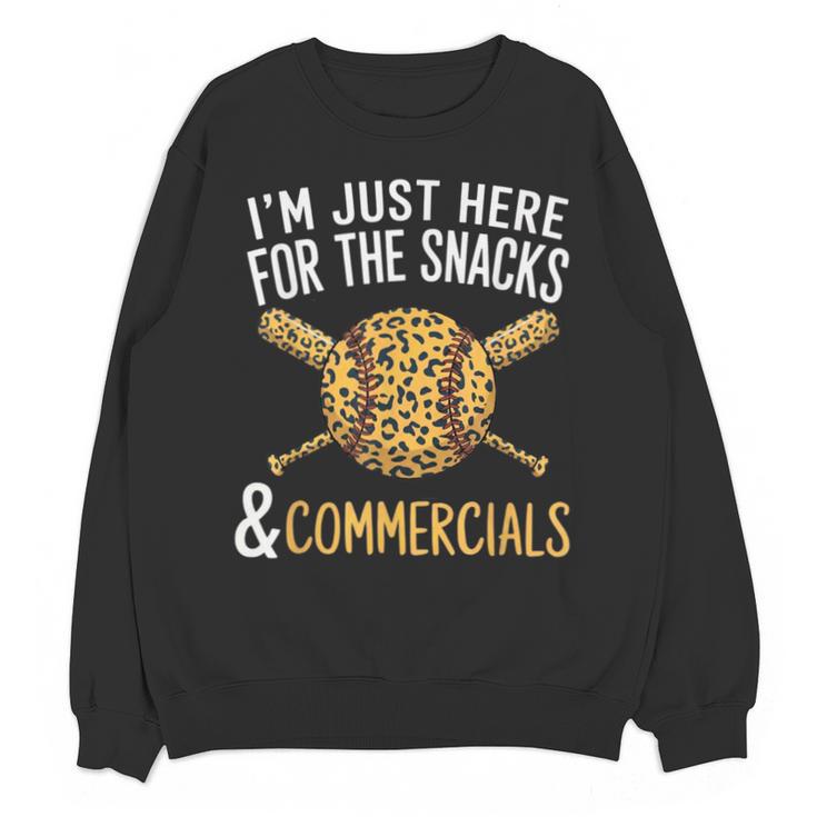 I'm Just Here For The Snacks And Commercials Baseball Unisex Sweatshirt