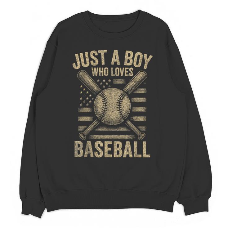 Just a Boy Who Loves Baseball Unisex Sweatshirt