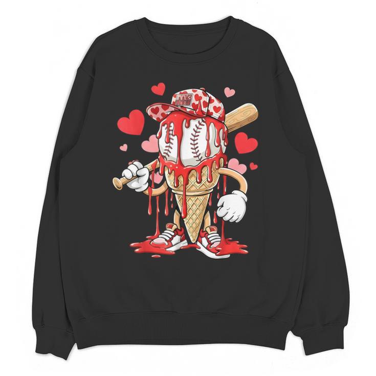 Kids Baseball Drip Ice Cream Apparel Kids Boys Valentine Unisex Sweatshirt