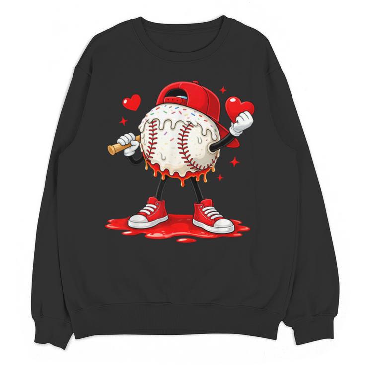Kids Valentine Baseball Boys Valentines Day Tee Unisex Sweatshirt