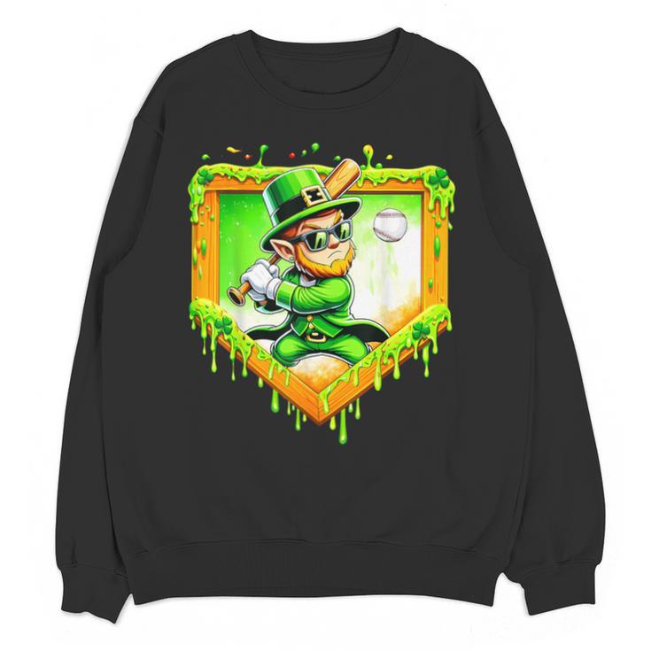 Leprechaun Baseball St Patricks Day Ice Cream Drip Men Boys Unisex Sweatshirt
