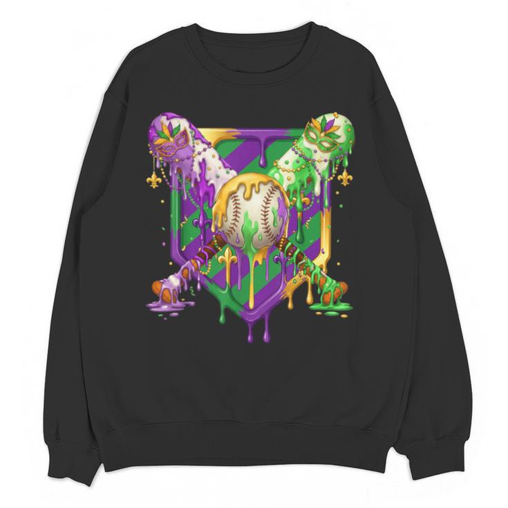 Mardi Gras Ice Cream Drip Baseball Sports For Men Women Kids Unisex Sweatshirt Mardi Gras Ice Cream Drip Baseball Sports For Men Women Kids Unisex Sweatshirt