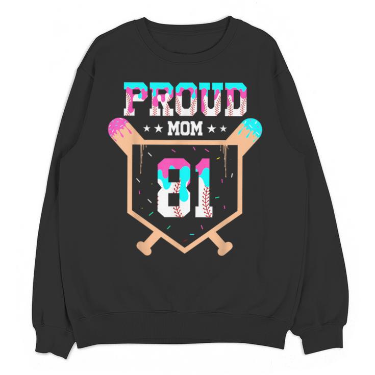 Proud Mom Baseball Player Number 81 Ice Cream Drip Unisex Sweatshirt