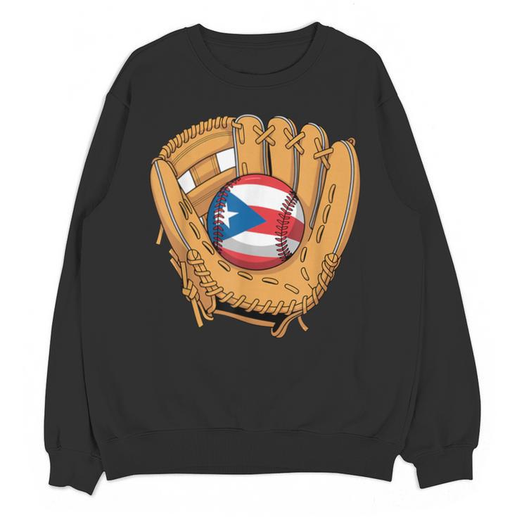 Puerto Rican Flag Baseball Player Boricua Pride Beisbol PR Unisex Sweatshirt