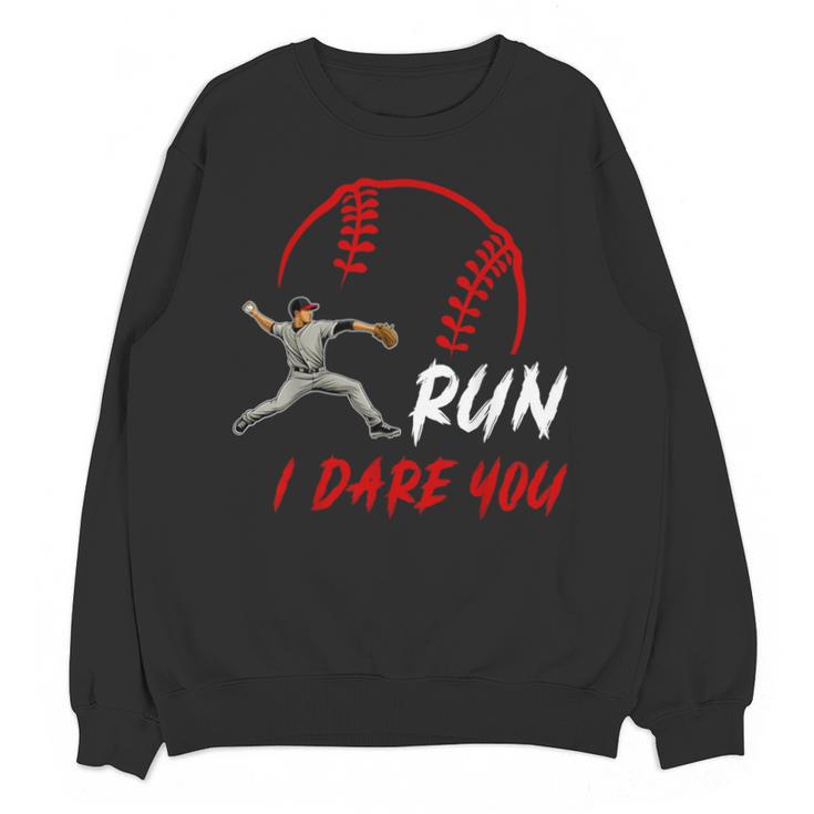 Run Steal I Dare You Humor Baseball Catcher Vintage Unisex Sweatshirt