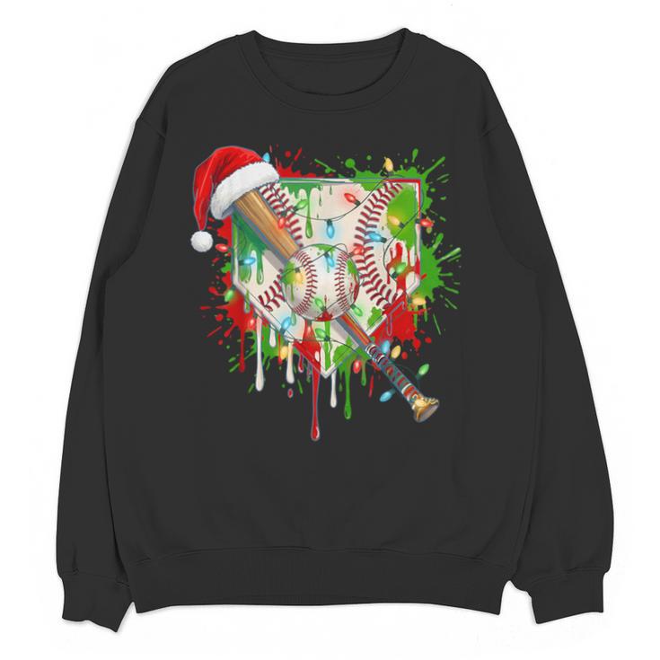 Santa Sports Ice Baseball Christmas Xmas Pajama Kid Men Boys Unisex Sweatshirt