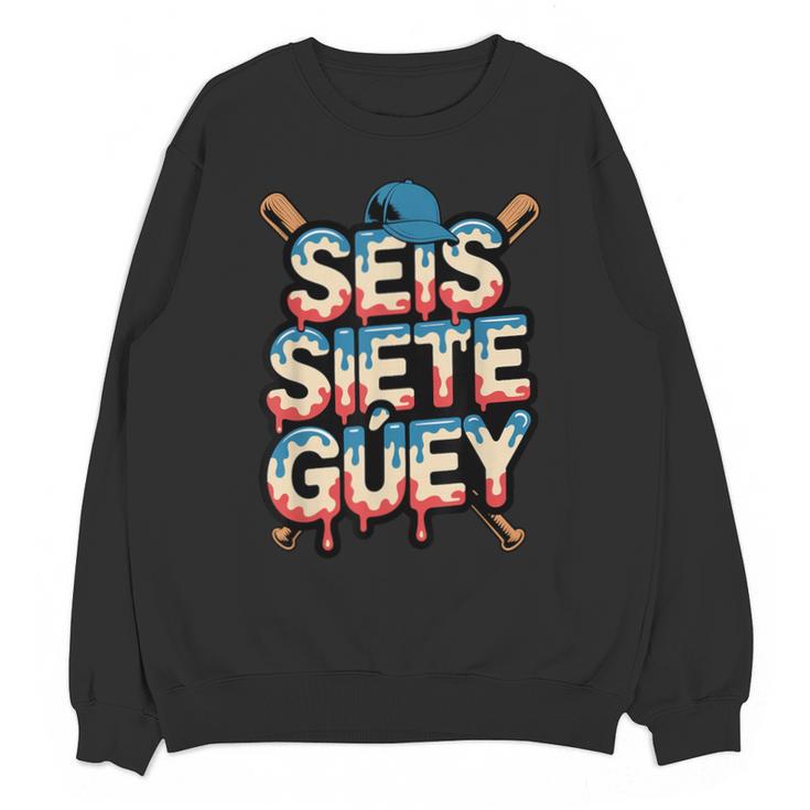 SEIS Siete Guey Baseball Drip Mexico Spanish 67 Slang Boys Unisex Sweatshirt