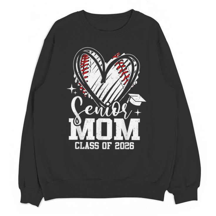 Senior Mom Class Of 2026 Baseball Graduation Heart Unisex Sweatshirt