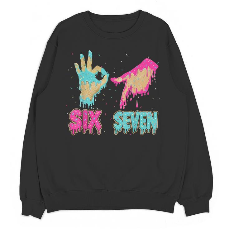 Six Seven 67 Meme Ice Cream Drip Baseball For Boy Kids Unisex Sweatshirt