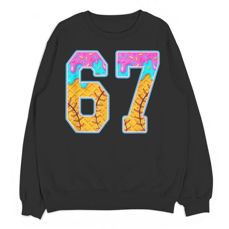 Six Seven Baseball Drip Unisex Sweatshirt