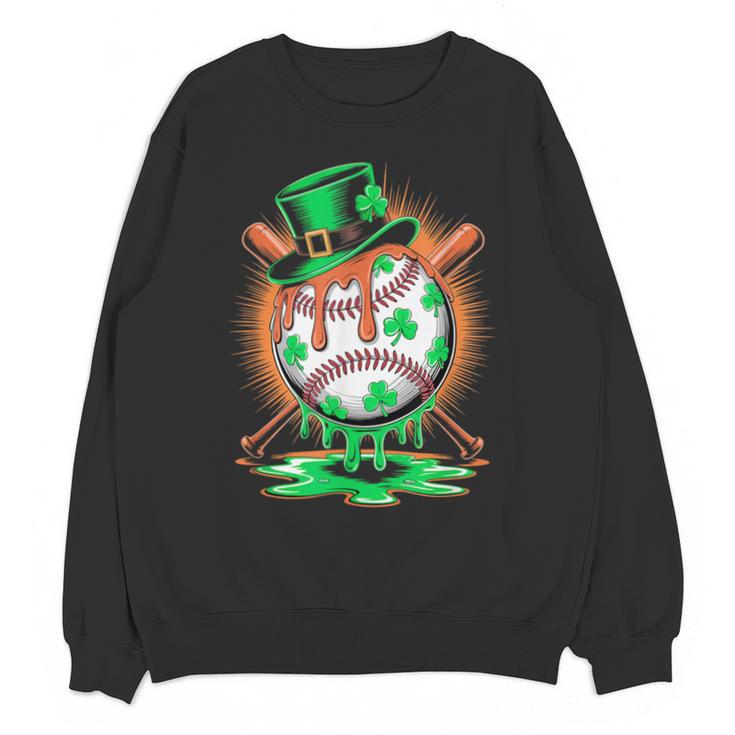 St Patrick Day Baseball Drip Ice Cream Kids Boys Men Unisex Sweatshirt