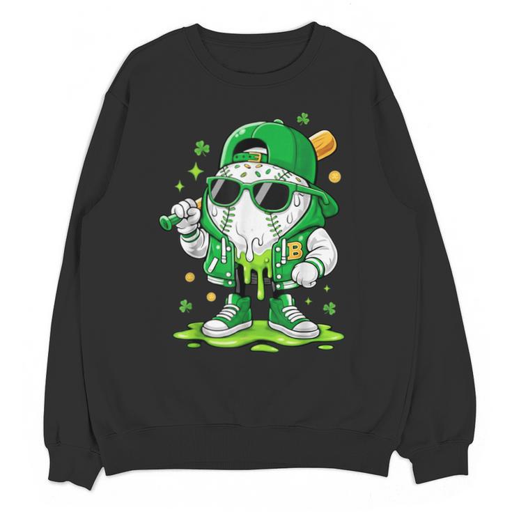 St Patrick Day Baseball Drip Ice Cream Men Boys Kids Unisex Sweatshirt