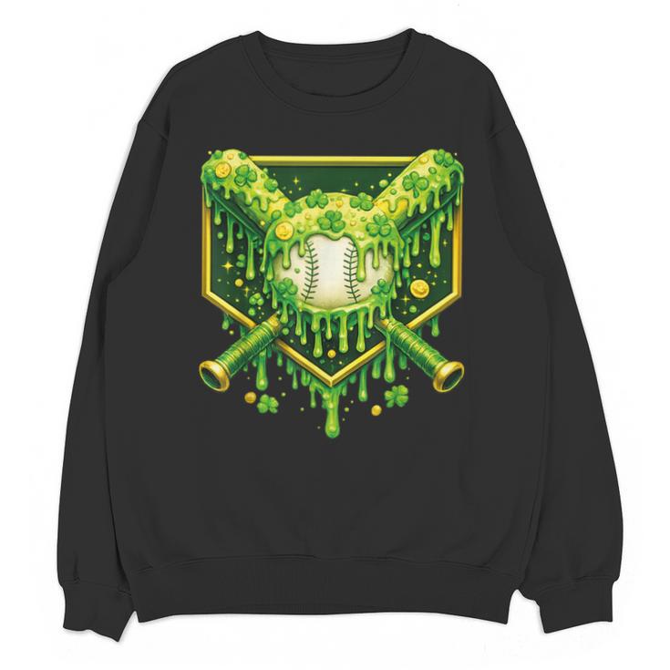 St Patrick's Day Baseball Boys Ice Cream Drip Youth Kids Unisex Sweatshirt