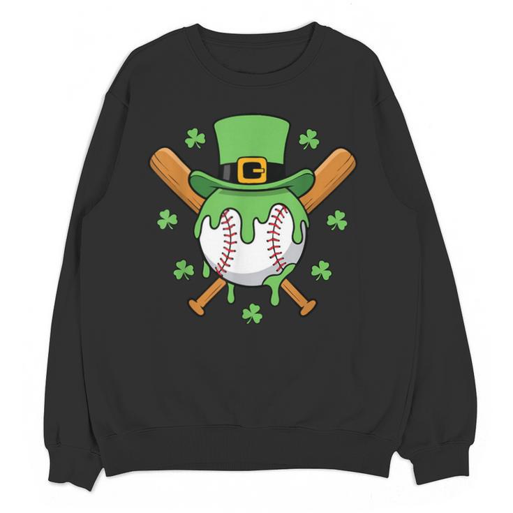 St Patricks Day Baseball Drip Ice Cream Baseball Home Plate Unisex Sweatshirt