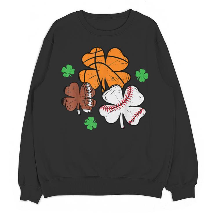 St Patricks Day Shamrock Basketball Baseball Men Boys Kids Unisex Sweatshirt
