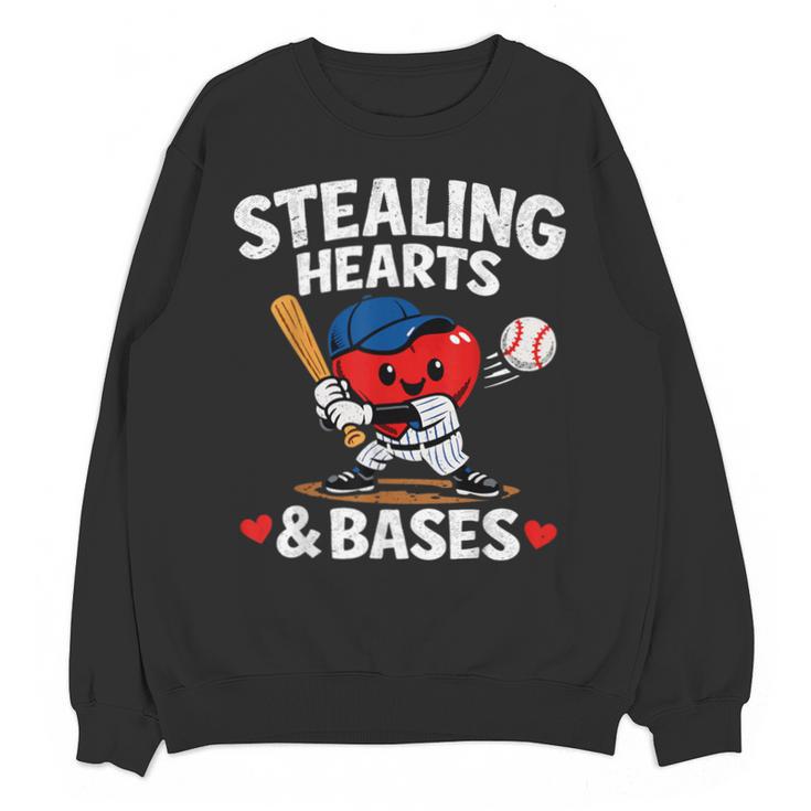 Stealing Hearts & Bases Valentine’s Day Baseball Love Unisex Sweatshirt
