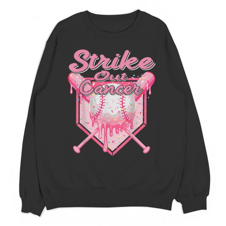 Strike Out Breast Cancer Baseball Drip For Boys Youth Unisex Sweatshirt