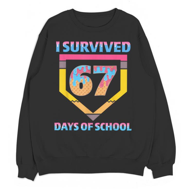 I Survived 67 Days Of School Baseball Trend For Boys Girls Unisex Sweatshirt