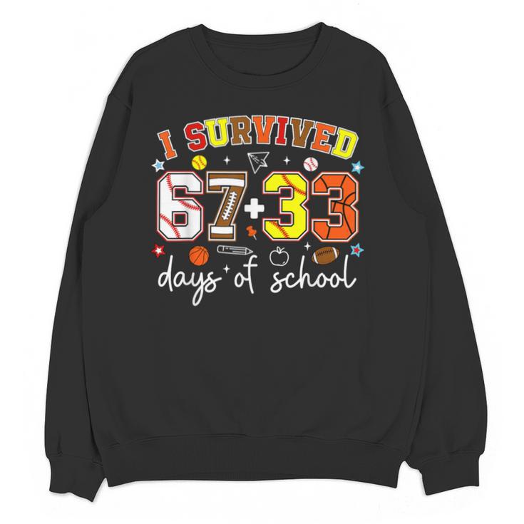 I Survived 6733 Days Baseball Football Basketball 100 Days Unisex Sweatshirt