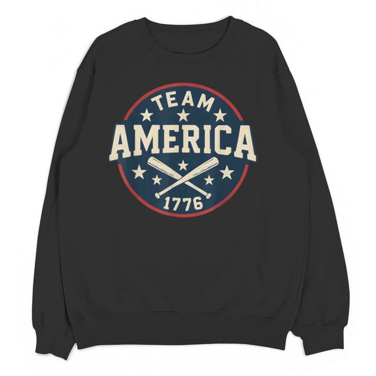 Team America 1776 4th Of July Patriotic Baseball Unisex Sweatshirt