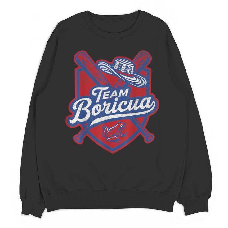 Team Boricua Puerto Rico Baseball Coqui Frog Pava Hat Fan Unisex Sweatshirt