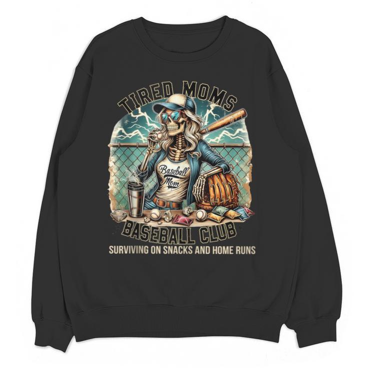 Tired Mom's Baseball Club Surviving On Snacks And Home Runs Unisex Sweatshirt
