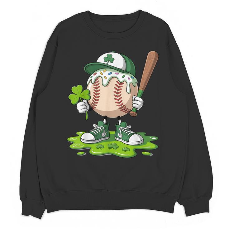 Toddler Baseball Drip Ice Cream Boys Kids St Patricks Day Unisex Sweatshirt