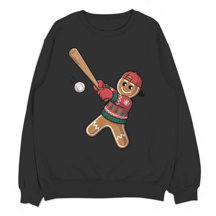 Ugly Christmas Sweater Gingerbread Baseball Toddler Kids Unisex Sweatshirt