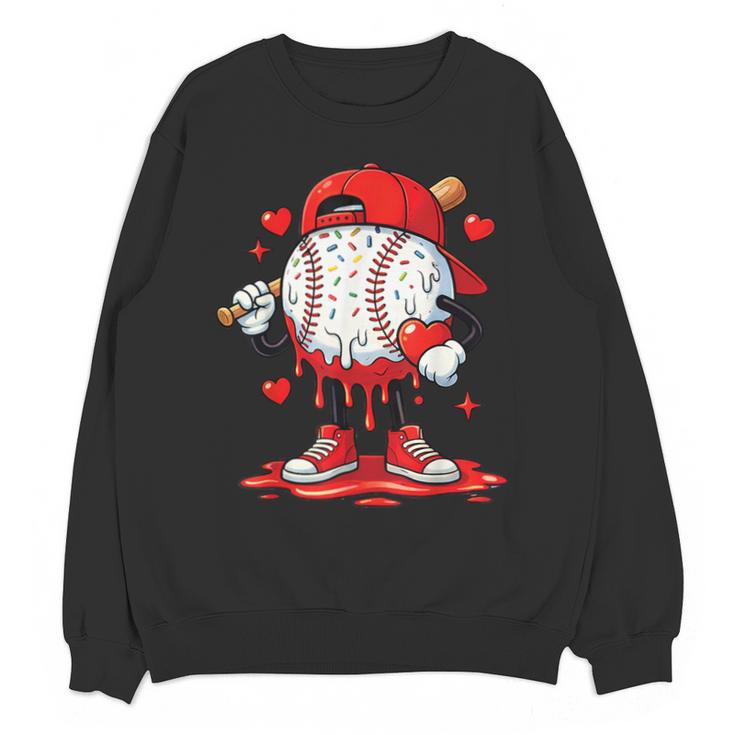Valentine Baseball Drip Ice Cream Youth Boys Couples Unisex Sweatshirt