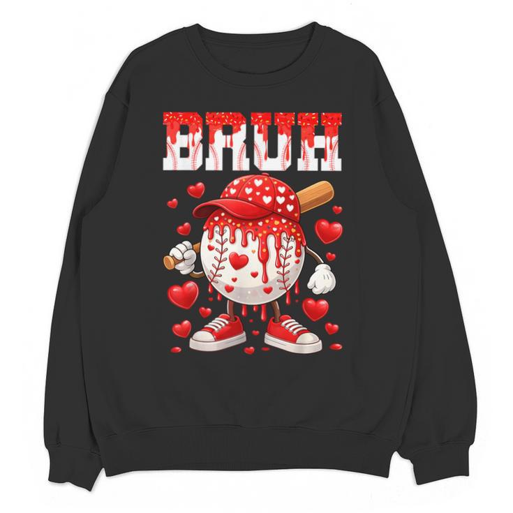 Valentines Day Baseball Drip Boys Bruh Ice Cream Toddler Kid Unisex Sweatshirt