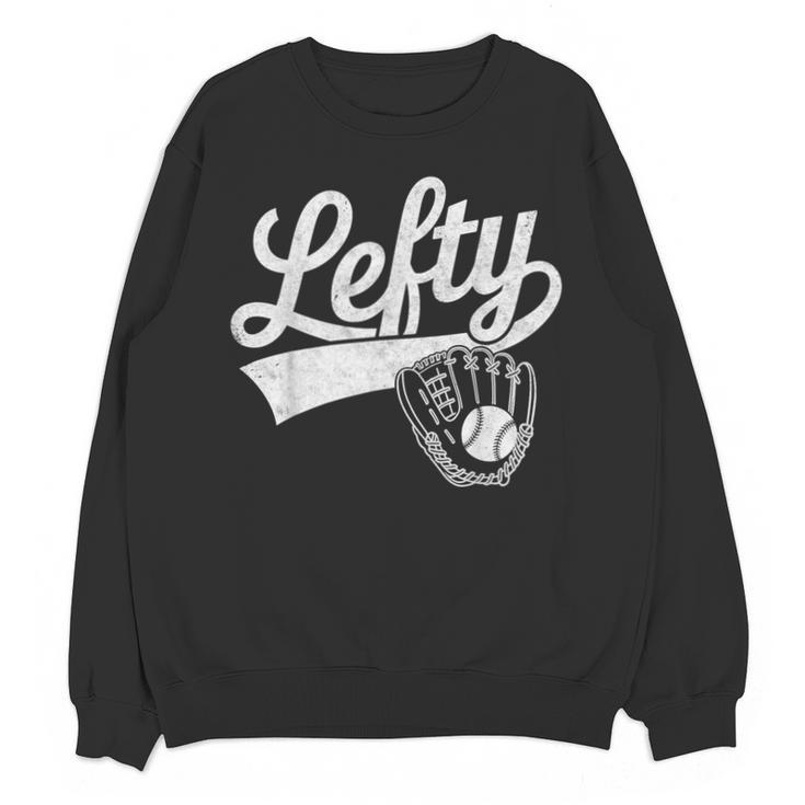 Vintage Baseball Tee Lefty Left Handed Baseball Player Unisex Sweatshirt