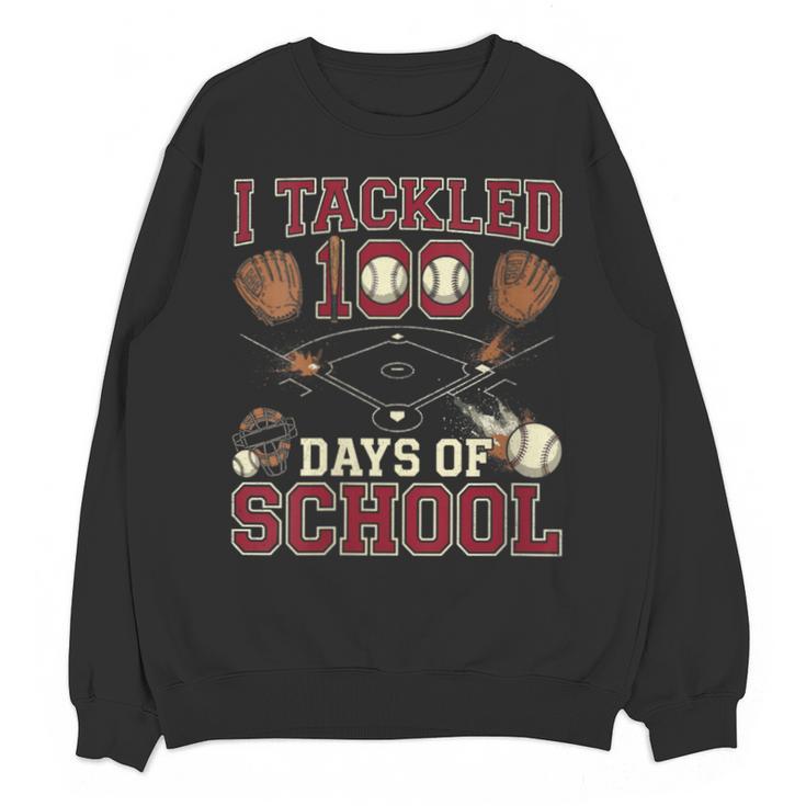 Women's 100 Days Of School Boys Kids Baseball Unisex Sweatshirt