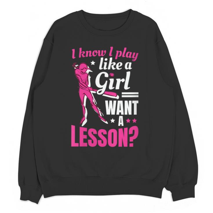 Women's Play Like A Girl Softball Baseball Girls Unisex Sweatshirt Women's Play Like A Girl Softball Baseball Girls Unisex Sweatshirt
