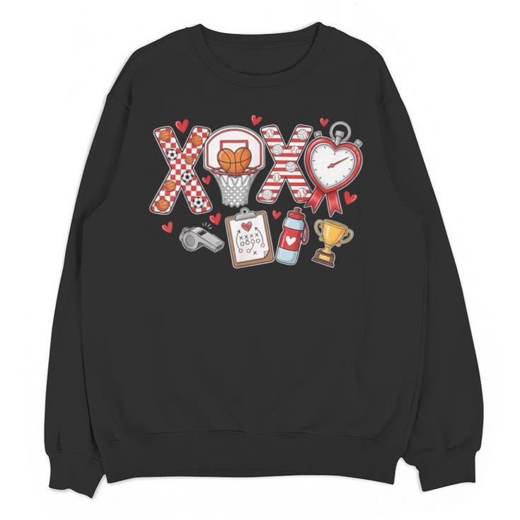 XOXO Physical Education Valentines Day Baseball Football Men Unisex Sweatshirt
