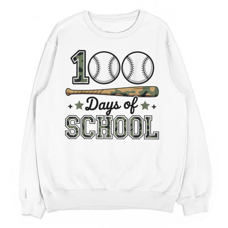 100 Days Of School Baseball Camo Boys School Teacher Unisex Sweatshirt