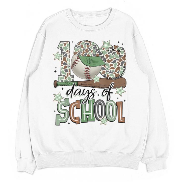 100 Days Of School Baseball Camo Men Boy Kid Unisex Sweatshirt