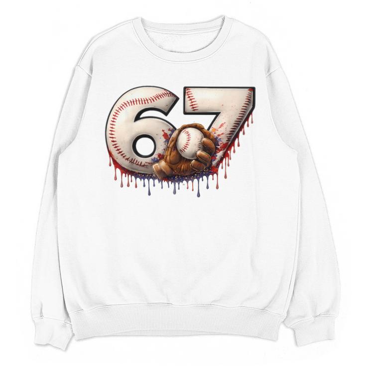 6 7 Six Seven American Baseball Graphic Unisex Sweatshirt