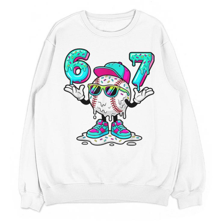 67 Baseball Drip Ice Cream 67 Baseball Men Boy Kids Unisex Sweatshirt