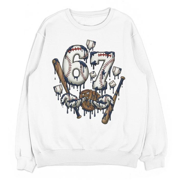67 Baseball Six Seven Baseball 6 7 Kids Boys Girls Premium Tri-Blend Unisex Sweatshirt