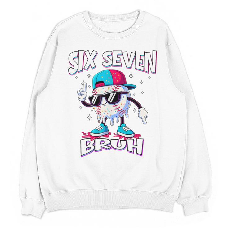 67 Meme Six Seven Baseball Ice Cream Drip Girls Boys Premium Tri-Blend Unisex Sweatshirt